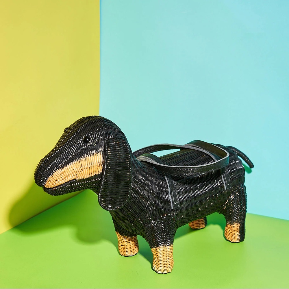 Wicker Darling Frank the Black Sausage Dog Purse - Never Used!